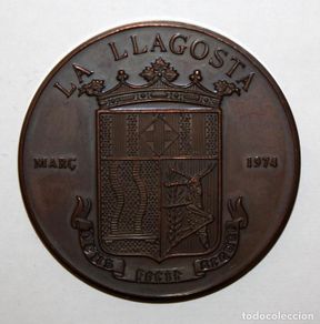 Medallas temáticas: MEDALLA INAGURACION SUCURSAL DEL BANCO DE SABADELL EN LA LLAGOSTA. MARÇ DEL AÑO 1974